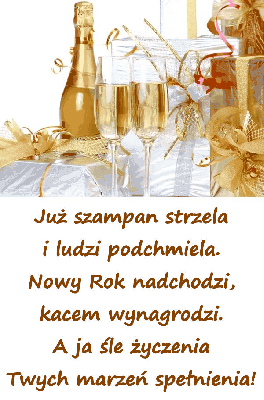 Już szampan strzela i ludzi podchmiela